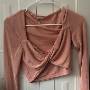 Pink Velvet Long Sleeve Top